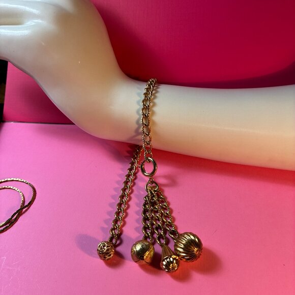 3 Bracelets Opal Teeth Rocks *Emmons Germany Dangle* Two Strands all 18k Gold Pl - Picture 3 of 13